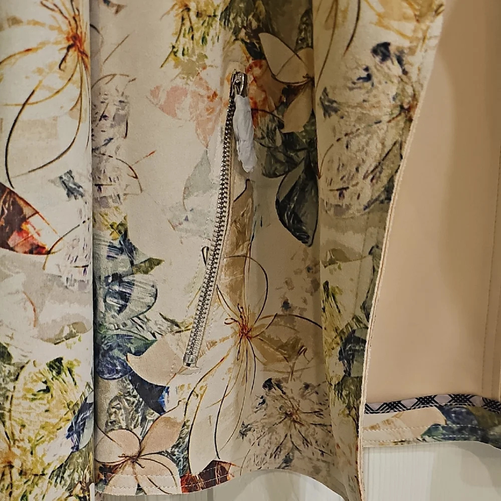 NWT Philosophy Republic Artistic Watercolor Floral Faux Suede Open Jacket Large - Picture 5 of 14